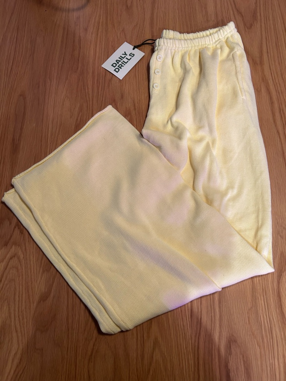 Daily Drills Beach Knit Resort Pants - Color Lemonade Yellow Size M/L NWT